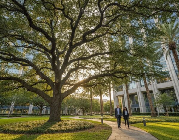 Best Trees for Houston Commercial Properties: The 2026 ROI & Resilience Guide